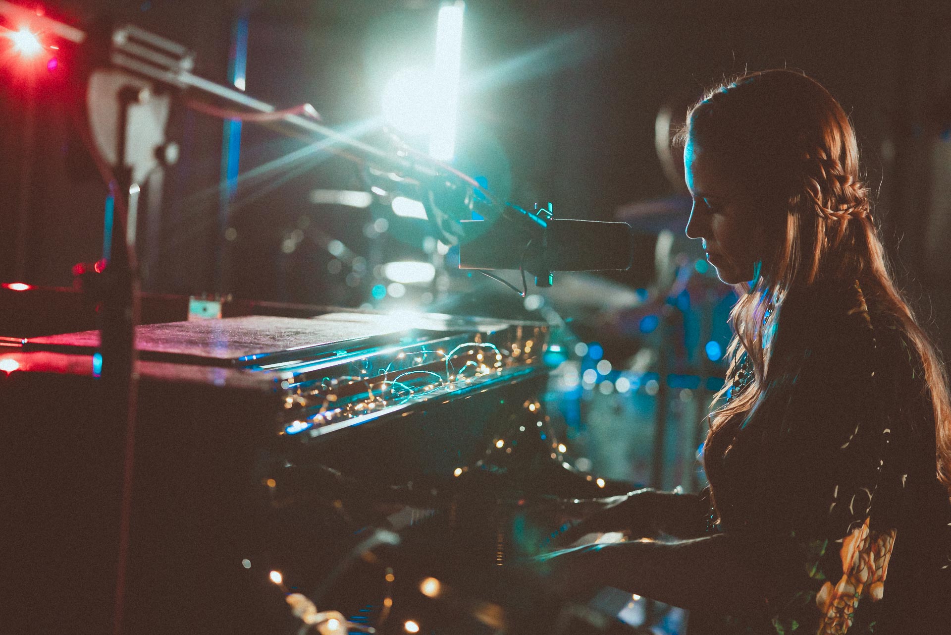 Live music performance with stage lighting